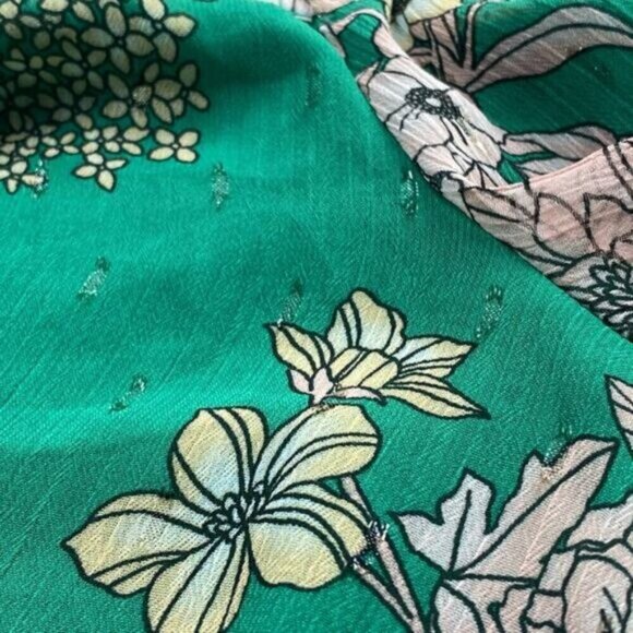 Torrid Womens Cold Shoulder Halter Top Floral Green Large - Picture 8 of 10